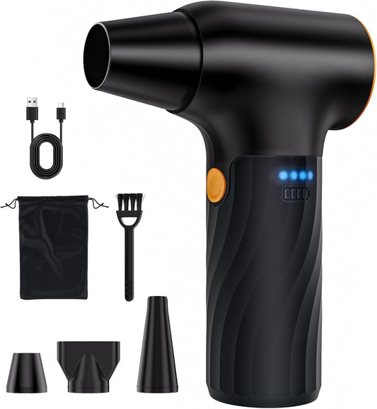 High-Power Electric Air Duster 250000 RPM, Rechargeable Compressed Air Blower for Computer, Keyboard, Home, Car and Pet Cleaning