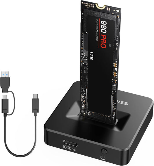 NVME to USB Docking Station,ACASIS M.2 SSD to USB Adapter Portable External SSD Enclosure for M.2 (M Key) NVMe SSD and (B+M Key) SATA-Based SSD Compatible with Thunderbolt 4/3 (Black)