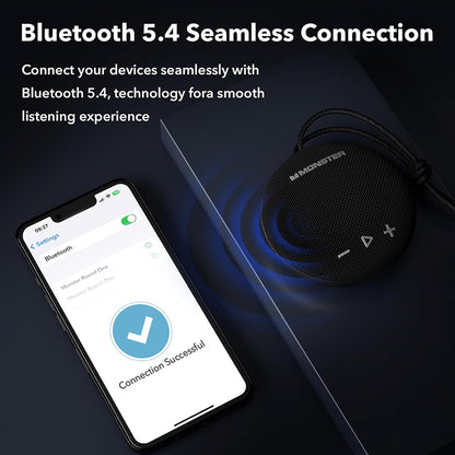 Waterproof Bluetooth Shower Speaker IPX8 with Bluetooth 5.4, Loud HD Stereo Sound, Deep Bass and Extra Long Playtime for Home, Beach and Outdoor Use - PuriLite