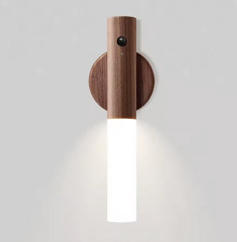 Purilite Select Rechargeable PIR Motion Sensor LED Night Light – Magnetic Wood Wall Lamp for Bedroom, Kitchen Cabinet & Indoor Lighting - PuriLite