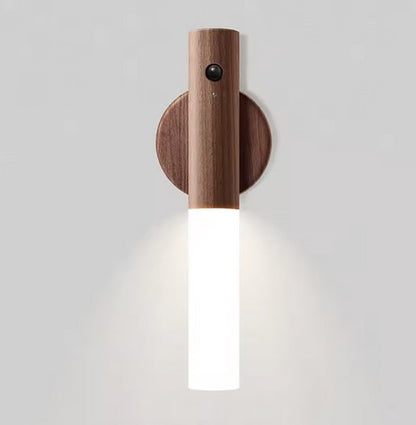 Purilite Select Rechargeable PIR Motion Sensor LED Night Light – Magnetic Wood Wall Lamp for Bedroom, Kitchen Cabinet & Indoor Lighting - PuriLite