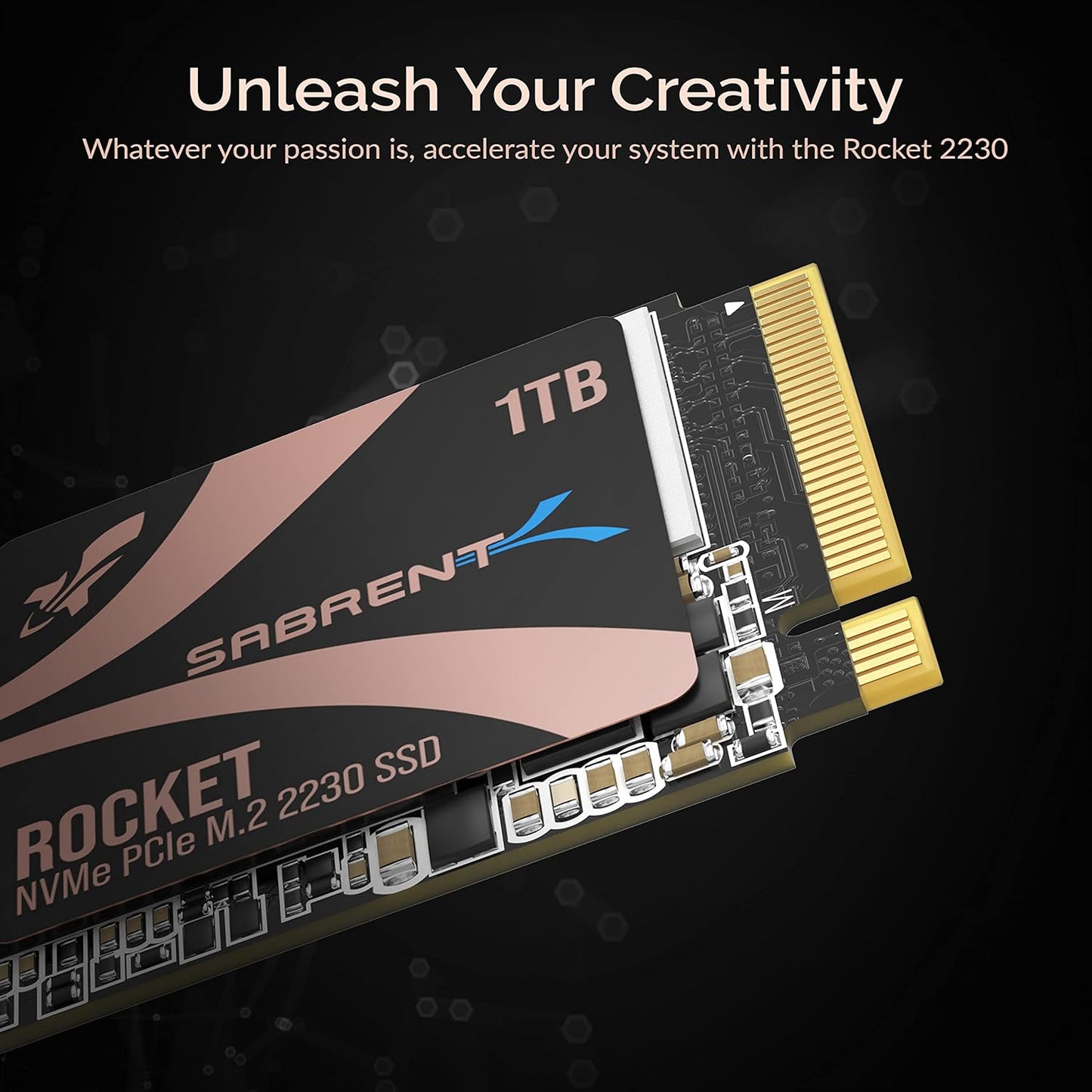 SABRENT 2230 M.2 NVMe Gen 4 1TB SSD 4750MB/s Read PCIe 4.0 X4 Internal Solid State Drive Compatible with Steam Deck, Surface pro, PCs, NUCs, and Laptops [SB-2130-1TB]