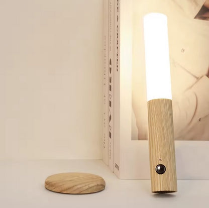 Purilite Select Rechargeable PIR Motion Sensor LED Night Light – Magnetic Wood Wall Lamp for Bedroom, Kitchen Cabinet & Indoor Lighting - PuriLite