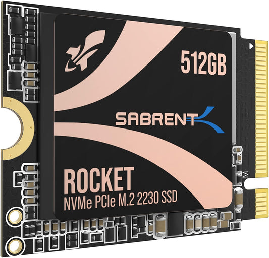 SABRENT 2230 M.2 NVMe Gen 4 512GB SSD 5000MB/s Read PCIe 4.0 X4 Internal Solid State Drive Compatible with Steam Deck, Surface pro, PCs, NUCs, and Laptops [SB-2130-512GB]