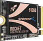 SABRENT 2230 M.2 NVMe Gen 4 512GB SSD 5000MB/s Read PCIe 4.0 X4 Internal Solid State Drive Compatible with Steam Deck, Surface pro, PCs, NUCs, and Laptops [SB-2130-512GB]