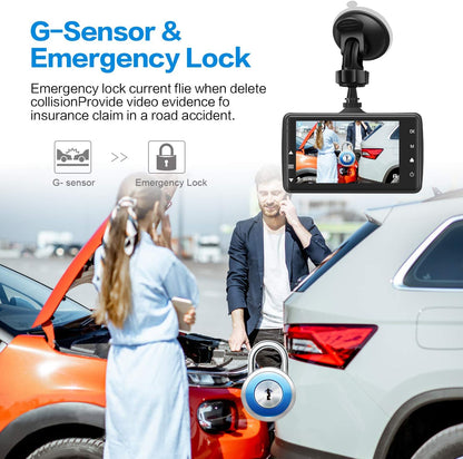 Dash Cam Front with 32G SD Card, BOOGIIO 1080P FHD Car Driving Recorder 3'' IPS Screen 170°Wide Angle Dashboard Camera Aluminum Alloy Case, WDR G-Sensor Parking Monitor Loop Recording Motion Detection