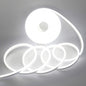 EverBright Led Neon Strip Lights 12V Rope Indoor Outdoor 16.4Ft 600SMD White Silicone Waterproof Flexible for Signboard Bar Home Kitchen Bedroom Party Holiday Decoration (No Power Adapter)