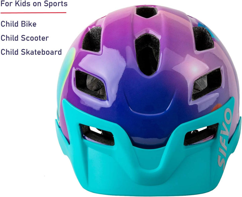 Kids Helmet, SIFVO Kids Bike Helmet Boys and Girls Bike Helmet 5-14, Bike Helmet Kids with Removable Visor Youth Bike Helmet Multi Sport Safe and Comfortable (50-57cm)