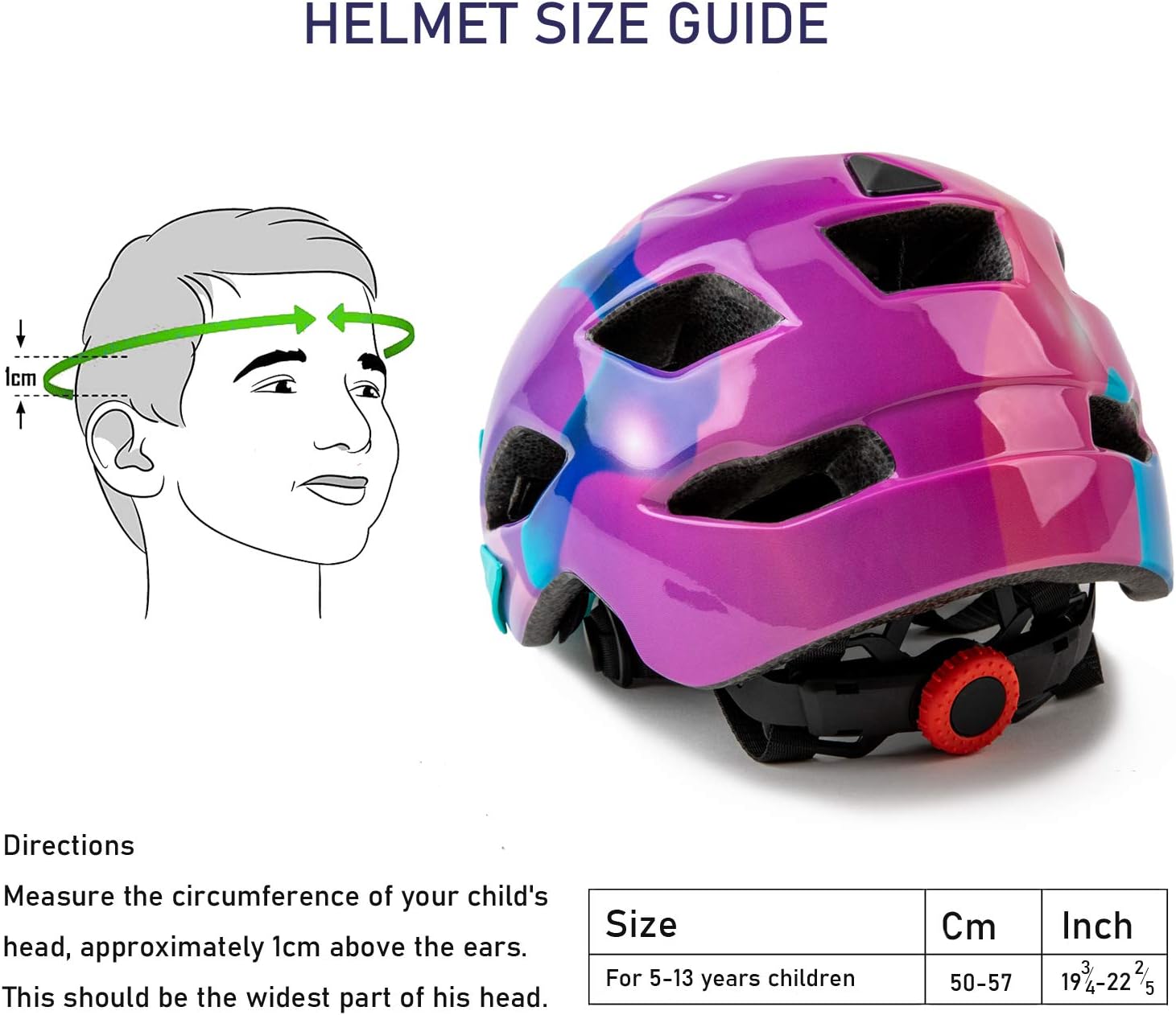 sifvo fahrradhelm Kids Helmet, SIFVO Kids Bike Helmet Boys and Girls Bike Helmet 5-14, B – PuriLite