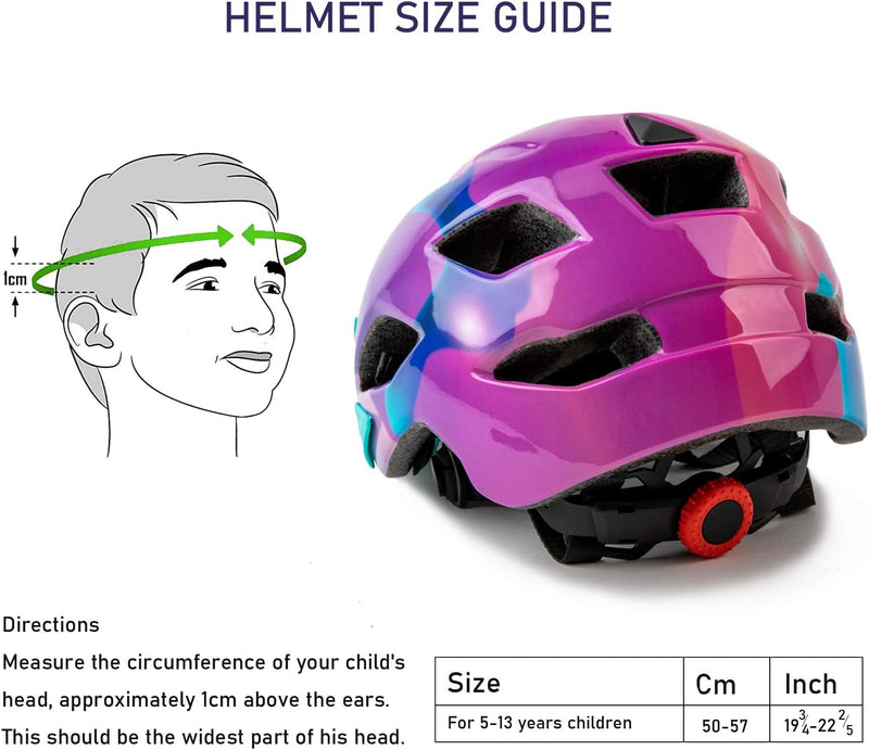 Kids Helmet, SIFVO Kids Bike Helmet Boys and Girls Bike Helmet 5-14, Bike Helmet Kids with Removable Visor Youth Bike Helmet Multi Sport Safe and Comfortable (50-57cm)
