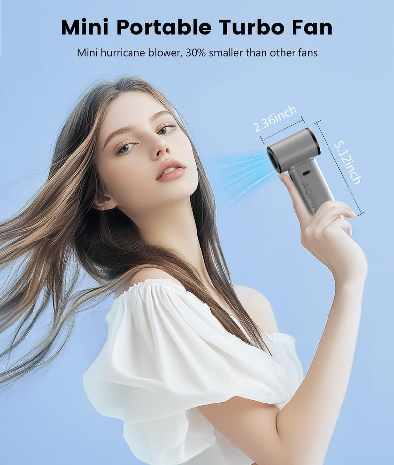 Portable Fan - High Speeds Mini Turbo Handheld Fans with Digital Display - Rechargeable Battery Powered Fan - Fan for Travel, Camping Essentials, Gifts for Men, Women