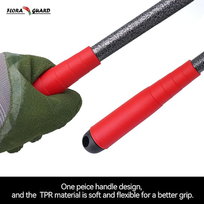 6 Piece Garden Tool Sets - Including Trowel,5-Teeth rake,9-Teeth Leaf rake,Double Hoe 3 prongs, Cultivator, Weeder, Gardening Hand Tools with High Carbon Steel Heads
