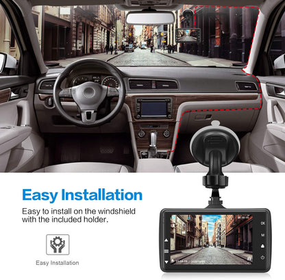 Dash Cam Front with 32G SD Card, BOOGIIO 1080P FHD Car Driving Recorder 3'' IPS Screen 170°Wide Angle Dashboard Camera Aluminum Alloy Case, WDR G-Sensor Parking Monitor Loop Recording Motion Detection