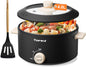 TOPWIT - 4.2 Quart Electric Pot with Non-Stick Coating, Dual Power Frying, Steak, Pasta, Multifunctional Large Capacity Shabu Shabu for Parties