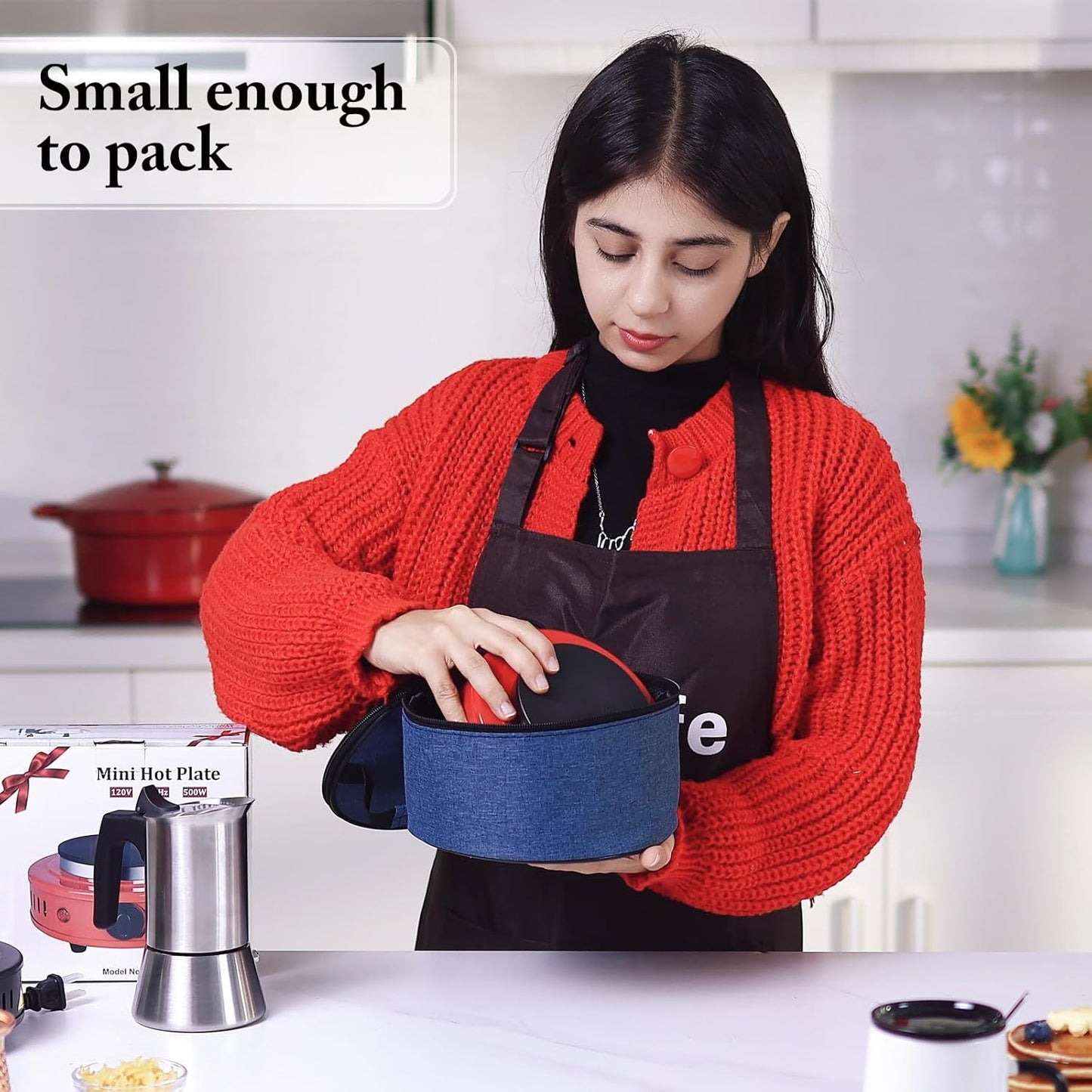 Artilife 500W Mini Hot Plate Small Hot Plate,Moka Pot Hot Plate,Portable Hot Plate,Perfect Size for Moka Pot