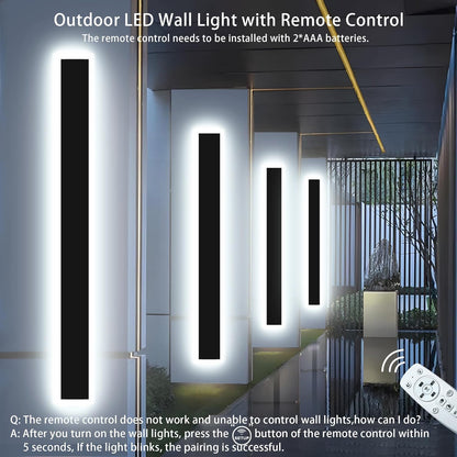 Levxhotty 【Upgraded】 31inch 2pcs Modern Outdoor Wall Light,4.33 Inch Wide Dimmable Linear Outdoor Wall Sconce Waterproof Ip65,Black LED Long Outdoor Lights for Garage Front Door Exterior Wall Lights