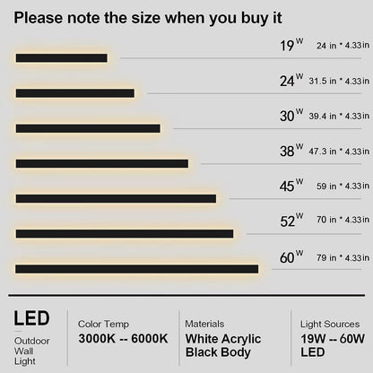 Levxhotty 【Upgraded】 31inch 2pcs Modern Outdoor Wall Light,4.33 Inch Wide Dimmable Linear Outdoor Wall Sconce Waterproof Ip65,Black LED Long Outdoor Lights for Garage Front Door Exterior Wall Lights