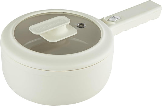 CERAMAX Electric Hot Pot with Lid & Steamer for Cooking, 1.5L Ceramic Hot Pot Electric Skillet, Ramen Cooker, Portable Hotpot Pot Electric Cooker Frying Pan for Dorm Room Essentials, Camping, RVs