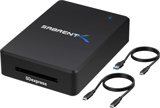 SABRENT SD Express 7.1 USB C Card Reader, USB 3.2 External Memory Card Reader high Speed Data Transfer 985 MBps, SD-Express Adapter Compatible with V90, V60, V30, UHS-II, UHS I, SD Cards (CR-SDX7)