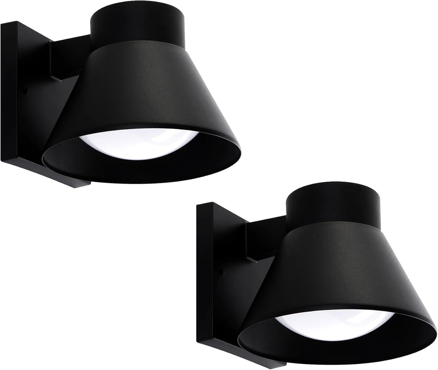 UME 2 Pack LED Outdoor Wall Light Fixtures, Black Front Porch Lights Wall Mount Lighting, Exterior Waterproof Wall Lantern Light Fixture Anti-Rust Farmhouse Barn Wall Sconce for Patio, Doorway, Garage
