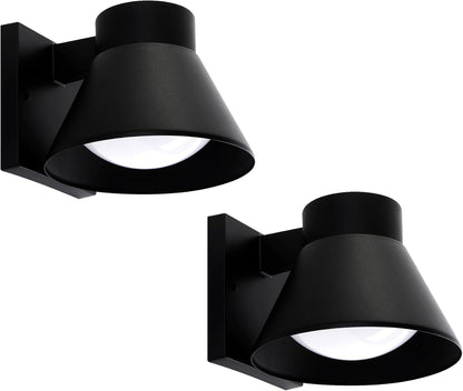 UME 2 Pack LED Outdoor Wall Light Fixtures, Black Front Porch Lights Wall Mount Lighting, Exterior Waterproof Wall Lantern Light Fixture Anti-Rust Farmhouse Barn Wall Sconce for Patio, Doorway, Garage