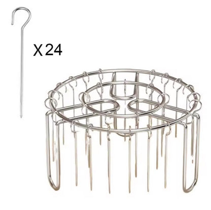Purilite Select Stainless Steel Vertical Grill Rack – Detachable BBQ Skewer Holder Stand for 12/24/49 Skewers, Even Heat Barbecue Cooking - PuriLite
