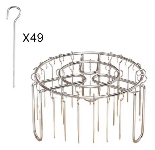 Purilite Select Stainless Steel Vertical Grill Rack – Detachable BBQ Skewer Holder Stand for 12/24/49 Skewers, Even Heat Barbecue Cooking - PuriLite