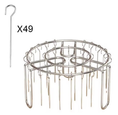 Purilite Select Stainless Steel Vertical Grill Rack – Detachable BBQ Skewer Holder Stand for 12/24/49 Skewers, Even Heat Barbecue Cooking - PuriLite