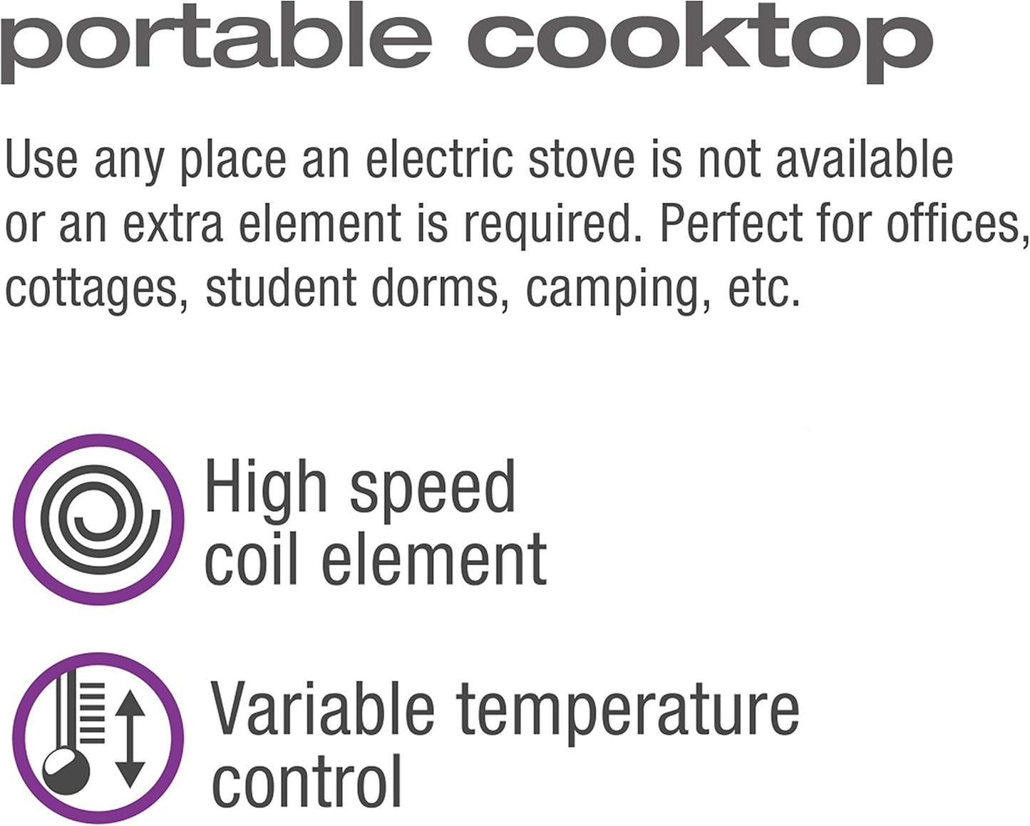 Salton Single Coil Portable Electric Cooktop | 1000 Watts | Lightweight & Compact | Variable Temperature Control | Perfect for Dorms, Offices, Camping | Black | 100% Canadian-owned & operated