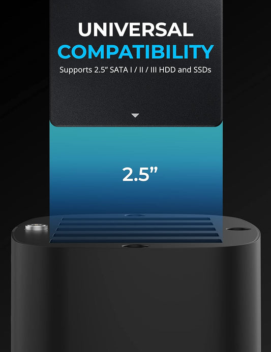 SABRENT 5 Bay RAID Hard Drive Docking Station, SSD HDD 2.5 inch SATA case Dock, External SSD Enclosure + Power Adapter and Built-in Cooling Fan, Offline cloning, LED Indicator, USB Cables Included - PuriLite