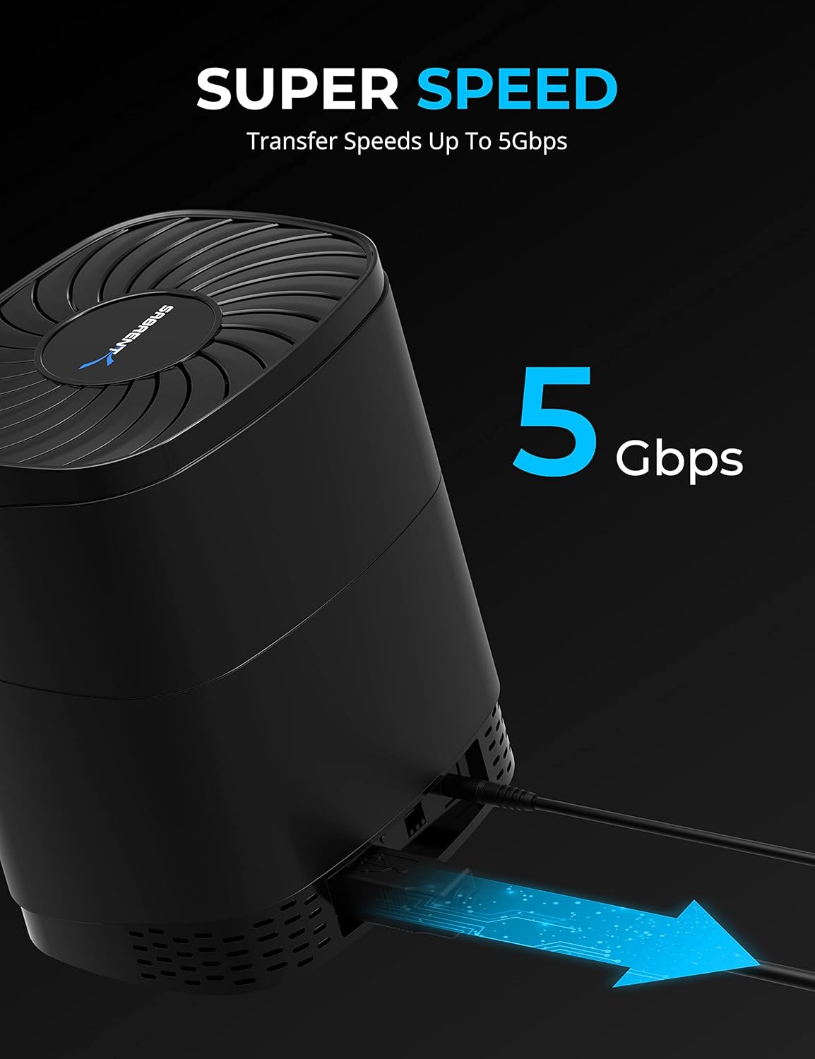 SABRENT 5 Bay RAID Hard Drive Docking Station, SSD HDD 2.5 inch SATA case Dock, External SSD Enclosure + Power Adapter and Built-in Cooling Fan, Offline cloning, LED Indicator, USB Cables Included