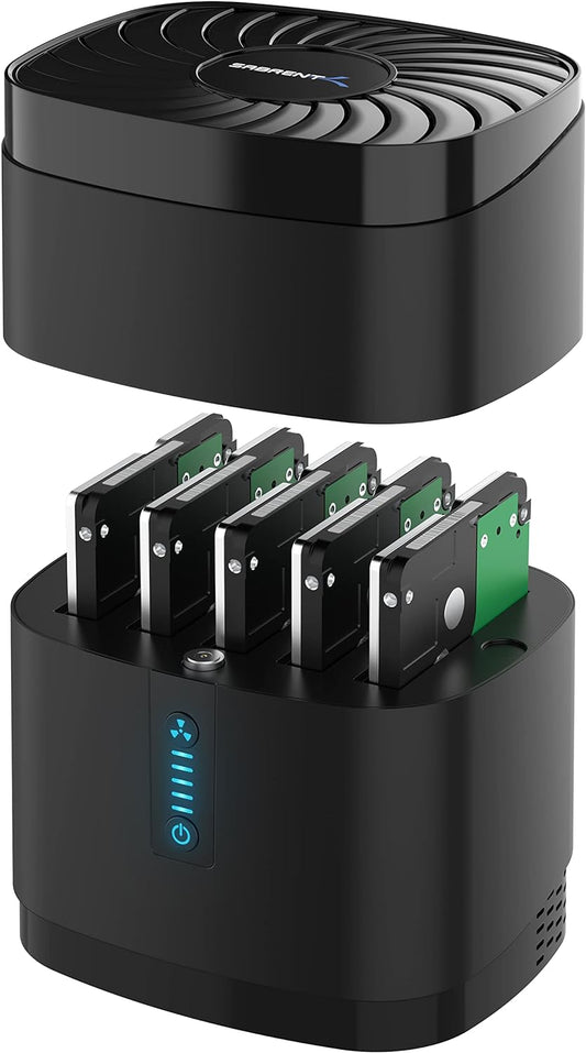 SABRENT 5 Bay RAID Hard Drive Docking Station, SSD HDD 2.5 inch SATA case Dock, External SSD Enclosure + Power Adapter and Built-in Cooling Fan, Offline cloning, LED Indicator, USB Cables Included