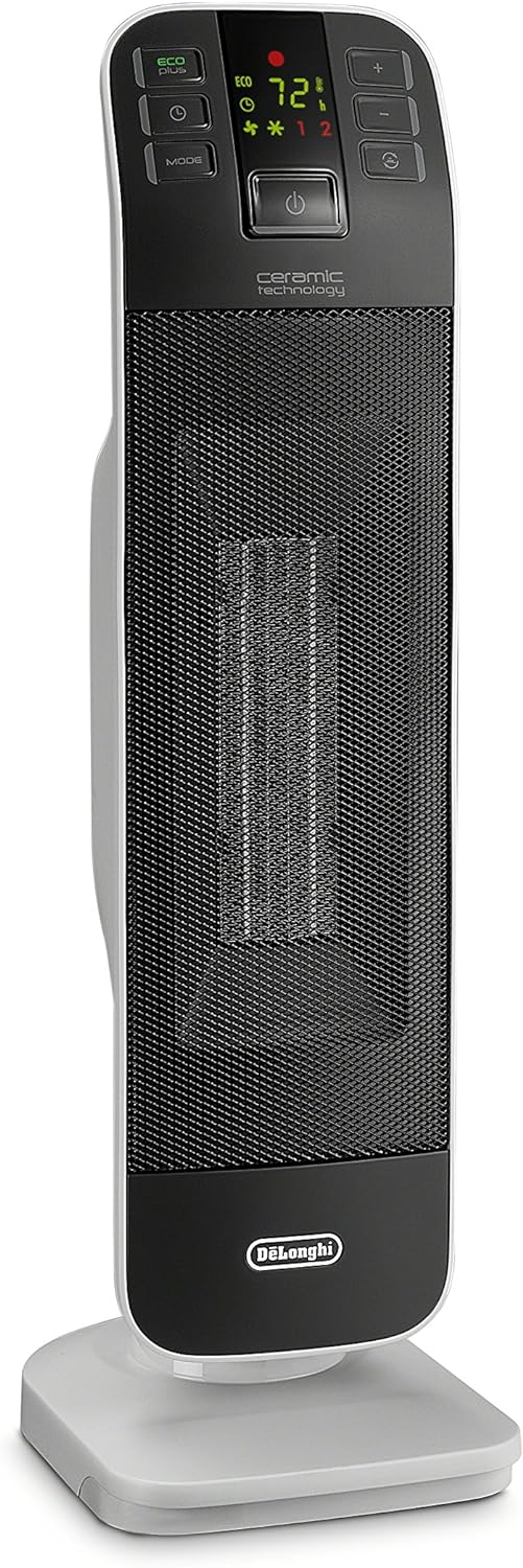 De'Longhi HFX65V15CA Tower Ceramic Fan Heater, Gray