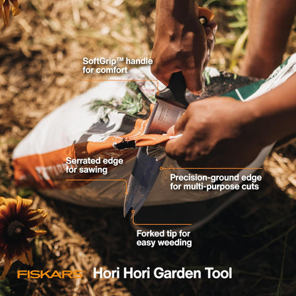 Fiskars 340130-1001 Garden Hori Knife with Sheath, Black