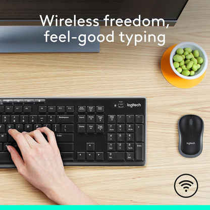 Logitech MK270 Wireless Keyboard and Mouse Combo for Windows, 2.4 GHz Wireless, Compact Mouse, 8 Multimedia and Shortcut Keys, 2-Year Battery Life, for PC, Laptop