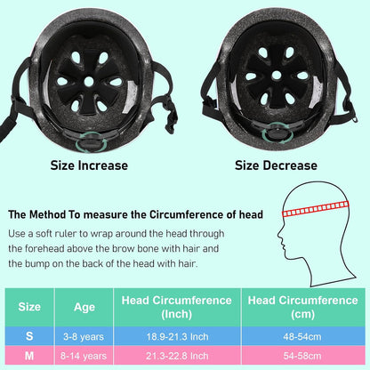 Kids Toddler Bike Helmet, Adjustable Bicycle Helmet for Girls Boys Ages 3-5-8-14 Years Old, Multi-Sports for Cycling Skateboard Scooter Skating