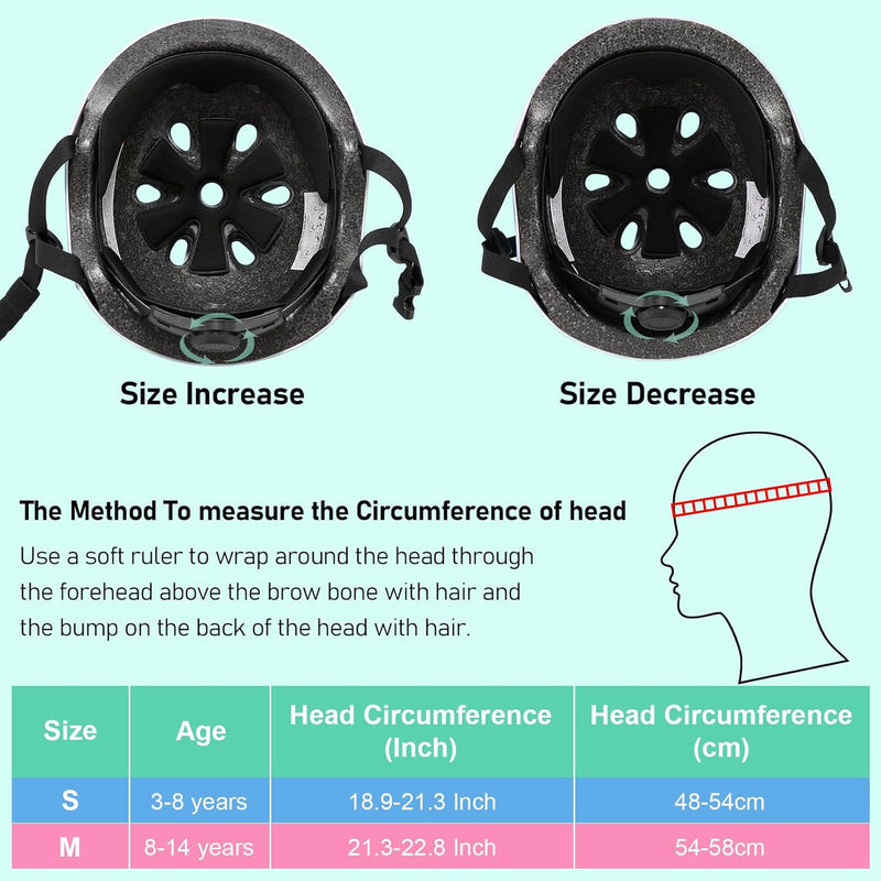 Kids Toddler Bike Helmet, Adjustable Bicycle Helmet for Girls Boys Ages 3-5-8-14 Years Old, Multi-Sports for Cycling Skateboard Scooter Skating