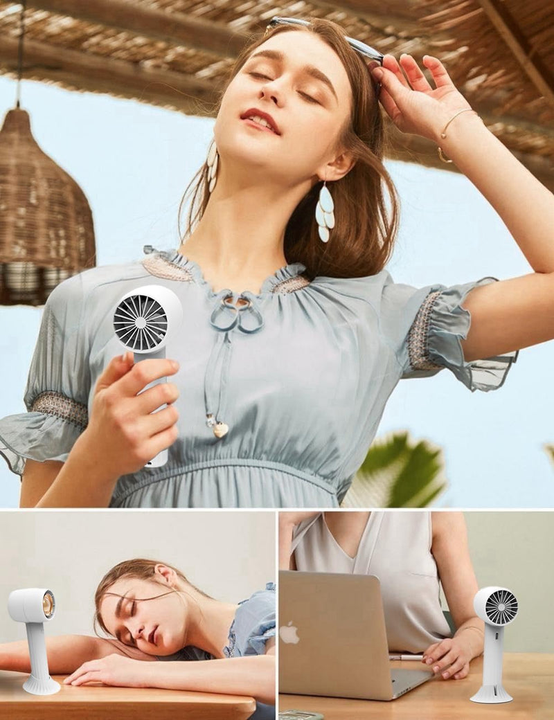 KENSUKA Handheld Fan with Aromatherapy HA1, Portable Hand Held Fan with 2000aMh USB Rechargeable Battery, 3 Speed Adjustable, Ideal for Travel, Makeup, and Outdoor Personal Cooling
