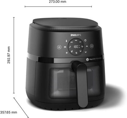 Philips 2000 Series Airfryer - 4.4 qt (4.2 l) Pan, 13 Cooking Functions, RapidAir Technology, Healthy Cooking with 90% Less Fat, Efficient & Fast (NA220/00)