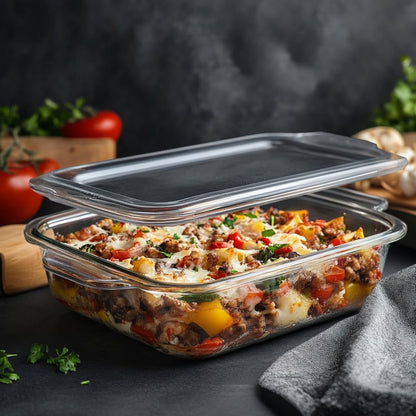 Livwell 6 Quart Glass Container Air Fryer with Pull-Out Drawer & Lid, PFOA & PFAS-Free, 12 Presets, Dishwasher-Safe, Family-Sized One Dish Meal for Baking, Roasting & Crispy Frying
