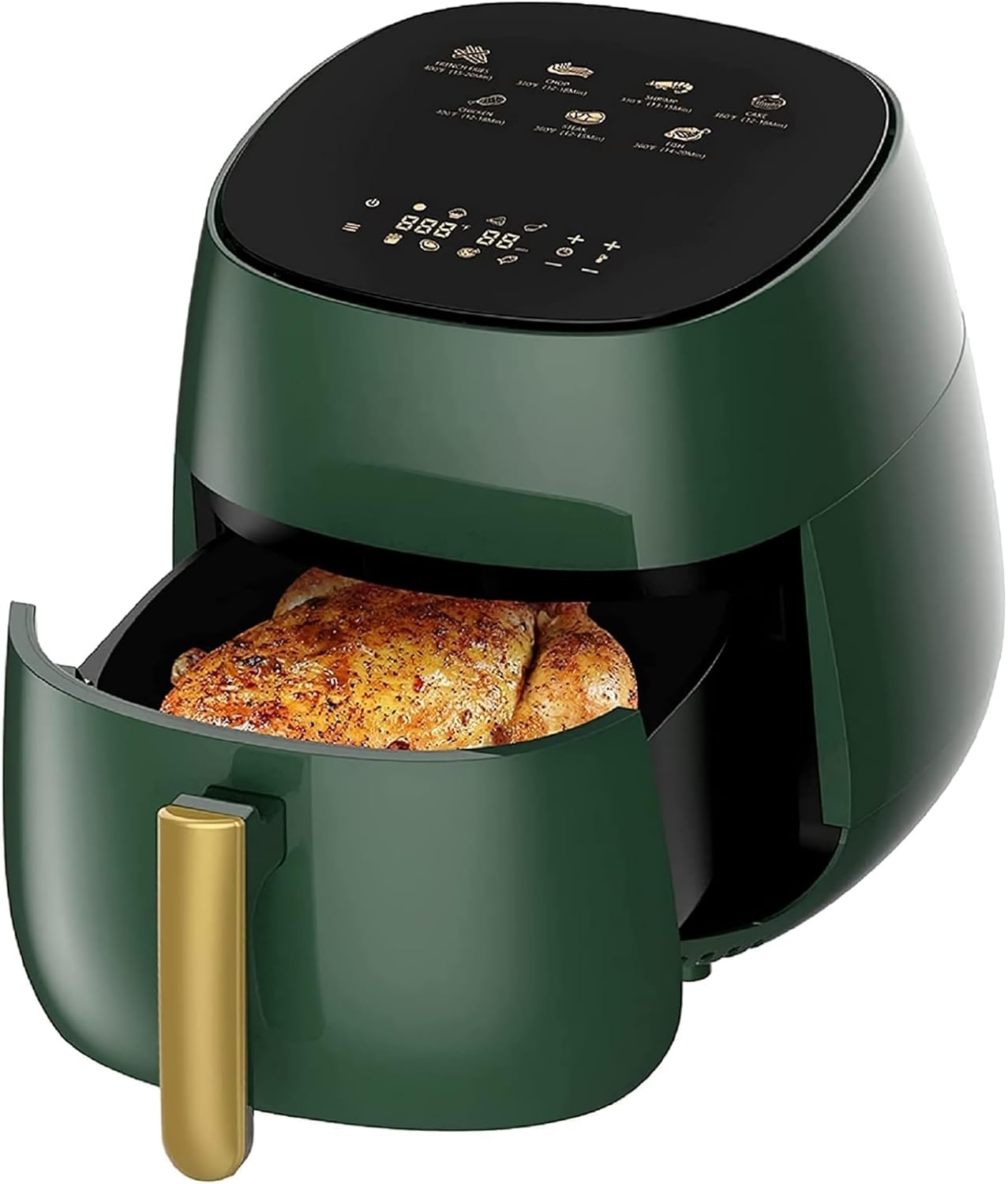 4L Air Fryer, 1400W Compact Air Fryer with 7 Presets, LED Touchscreen, Non-Stick Basket & Auto Shut-Off – AF359-T_Intexca (Green)