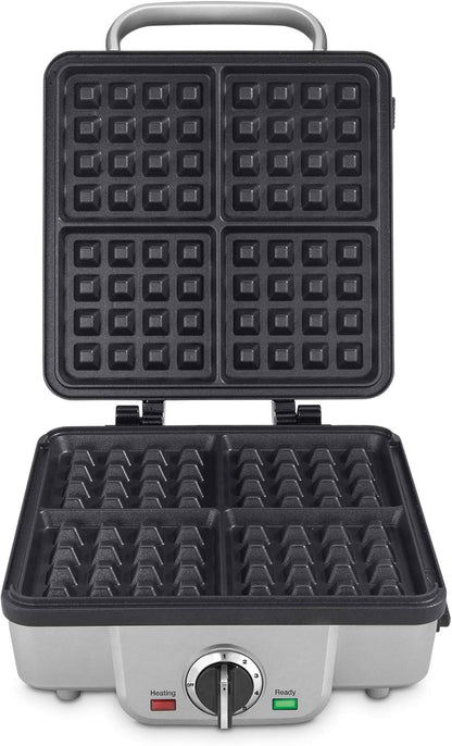 Cuisinart Belgian Waffle Maker with Pancake Plate, Non-Stick Removable Plates, Silver (WAF-350C)