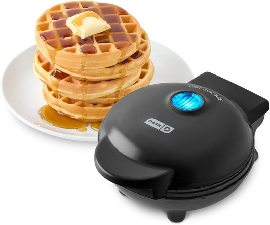 Dash Mini Maker: The Mini Waffle Maker Machine for Individual Waffles, Paninis, Hash browns, & other on the go Breakfast, Lunch, or Snacks - Black
