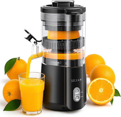 JLH Hands-Free Citrus Juicer Machine – 100W Powerful Motor,Lemon Squeezer with Cleaning Brush, Ideal for Oranges, Lemons, Grapefruits, Pomegranates, Watermelon (Grey)