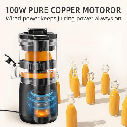 JLH Hands-Free Citrus Juicer Machine – 100W Powerful Motor,Lemon Squeezer with Cleaning Brush, Ideal for Oranges, Lemons, Grapefruits, Pomegranates, Watermelon (Grey)