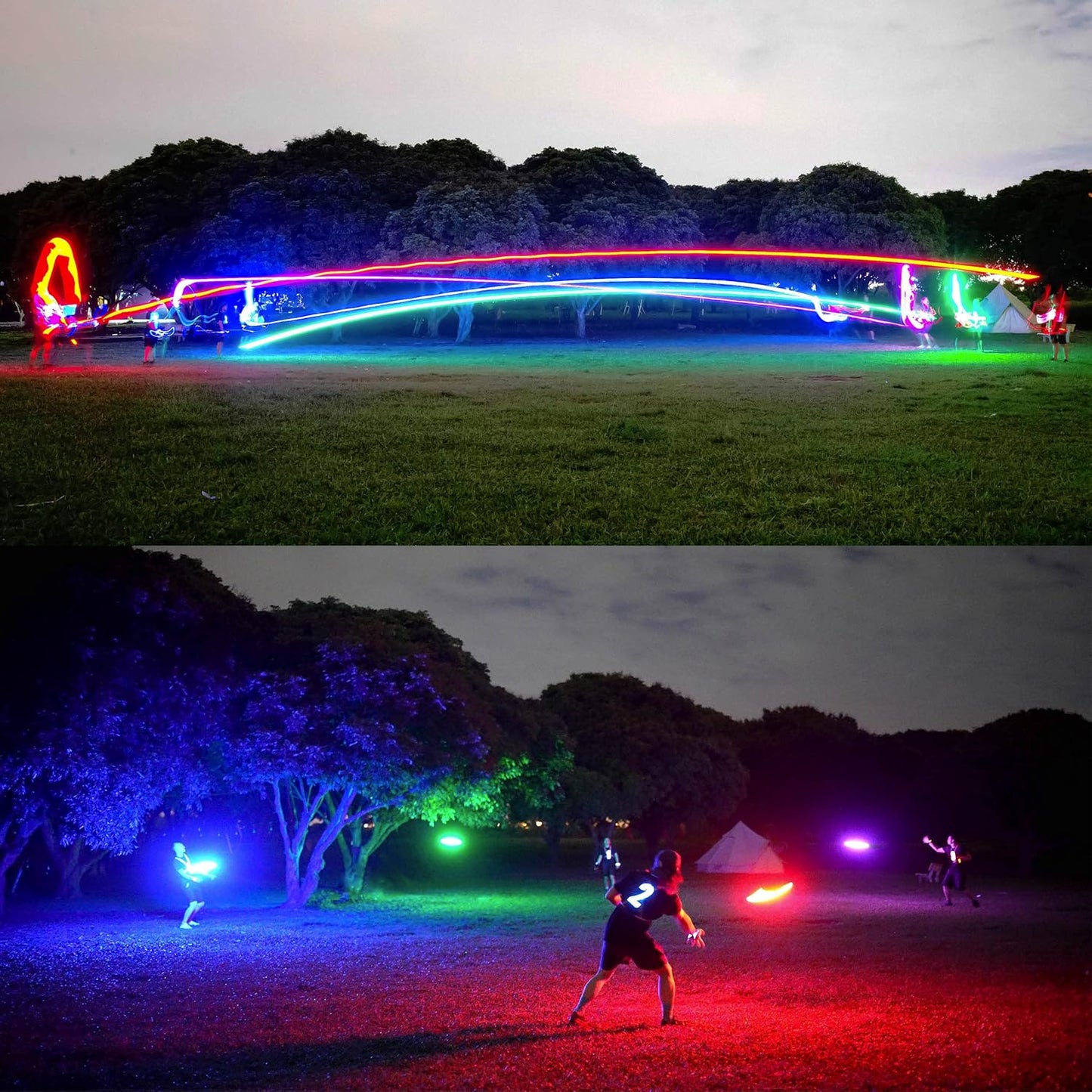 TOSY Flying Disc - 16 Million Color RGB or 36 LEDs, Extremely Bright, Smart Modes, Auto Light Up, Rechargeable, Cool Fun Christmas, Birthday & Camping Gift for Men/Boys/Teens/Kids, 175g Frisbee