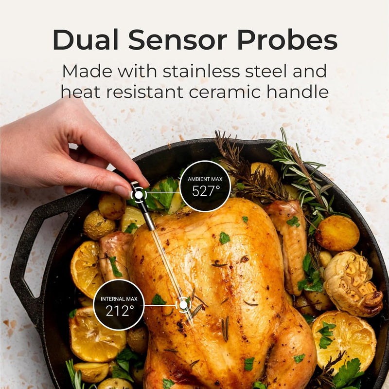 MEATER SE [New]: Wireless Smart Bluetooth Meat Thermometer | 50+ Master Class Recipes in Free App | Measures Internal & Ambient Temp | Ideal for Oven, Grill, Kitchen, BBQ, Smoker, Air Fryer, Sous Vide