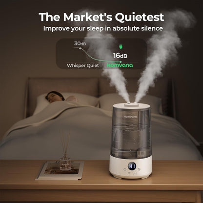 Homvana Humidifiers for Bedroom Home, 3.6L Cool Mist Top-Fill 34H Super Long Time, Quiet 16dB, Baby Humidifier, Oil Diffuser for Large Room, Plants, Nursery, Office BPA FREE, 7 Color Light Ultrasonic
