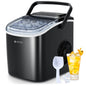 ecozy Portable Ice Maker Countertop, 9 Cubes Ready in 6 Mins, 26 lbs in 24 Hours, Self-Cleaning Ice Maker Machine with Ice Bags/Standing Ice Scoop/Ice Basket for Camping Party, Black