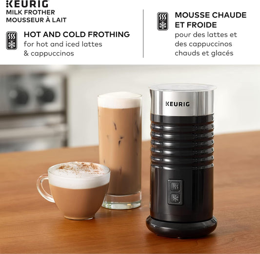 Keurig Milk Frother For Lattes And Cappuccinos, Features Hot And Cold Function, Black - PuriLite